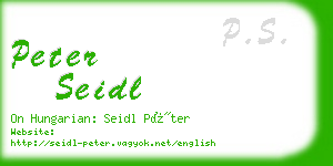 peter seidl business card